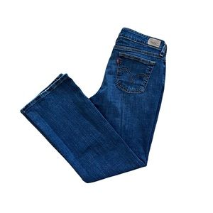 Levi’s 515 Bootcut Jeans Size 14 Petite M Mid Rise Blue Logo Pockets